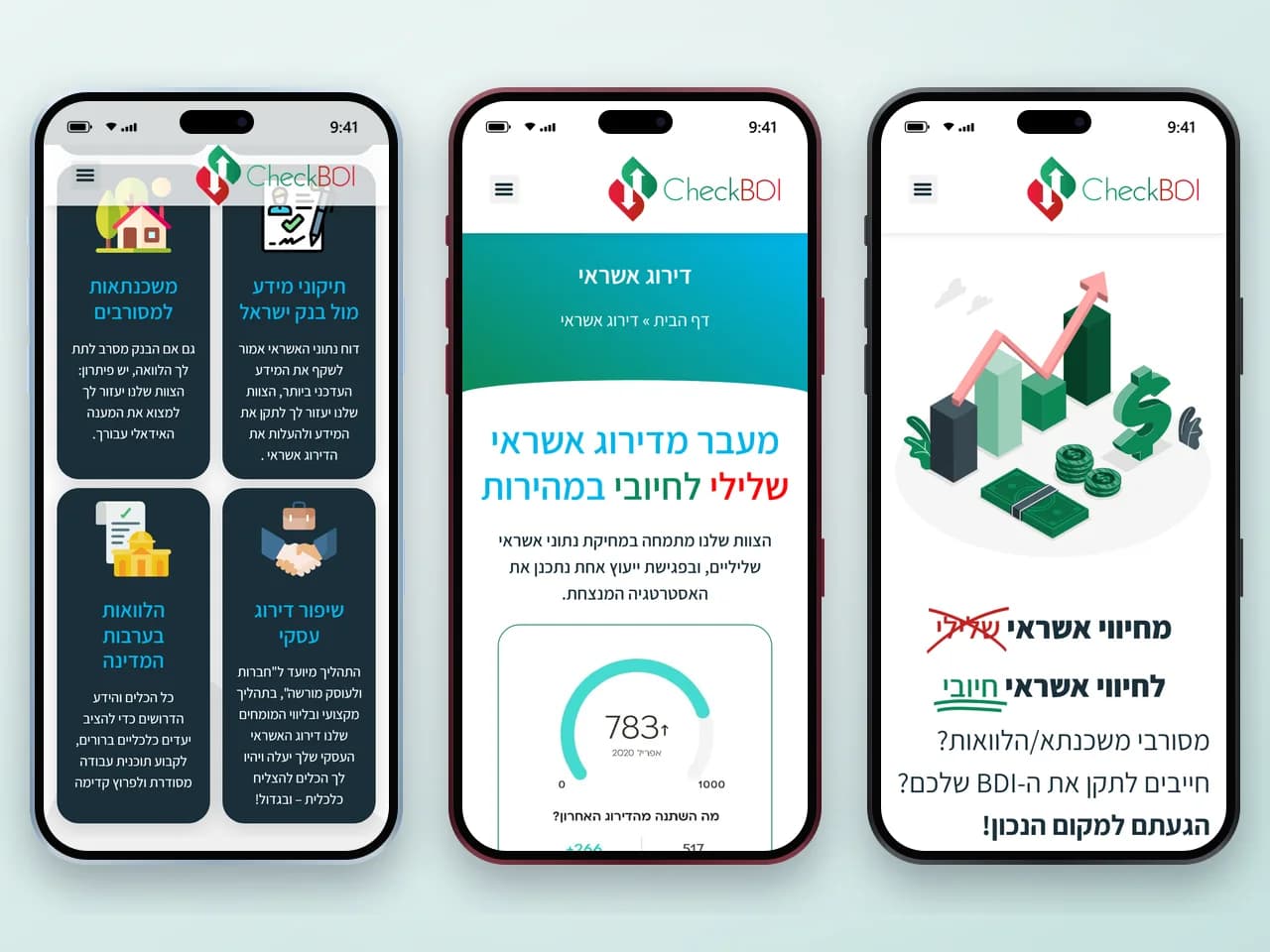 CheckBDI במובייל: בית, דירוג אשראי ושירותים