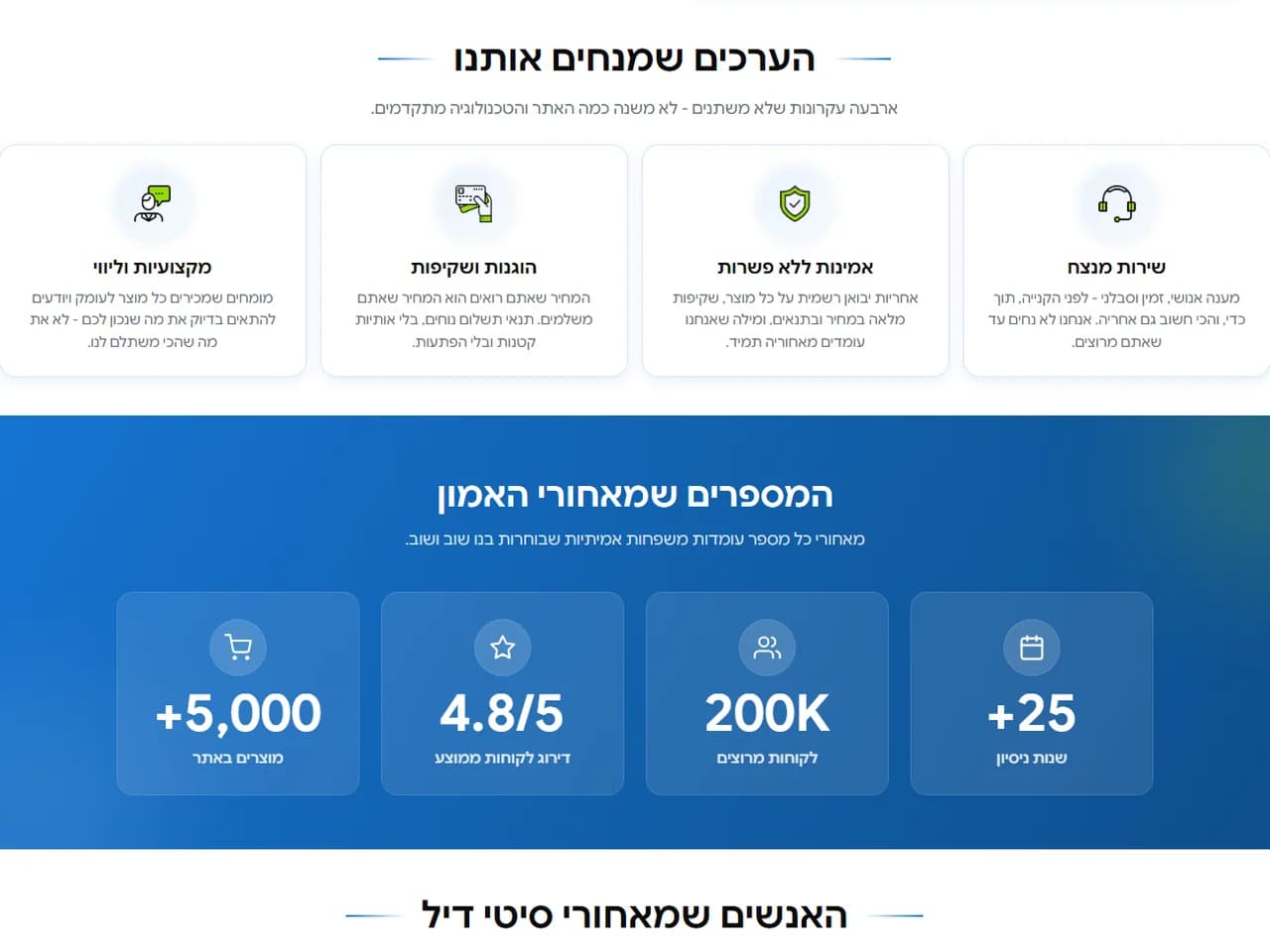 City Deal: עמוד אודות — הערכים והמספרים