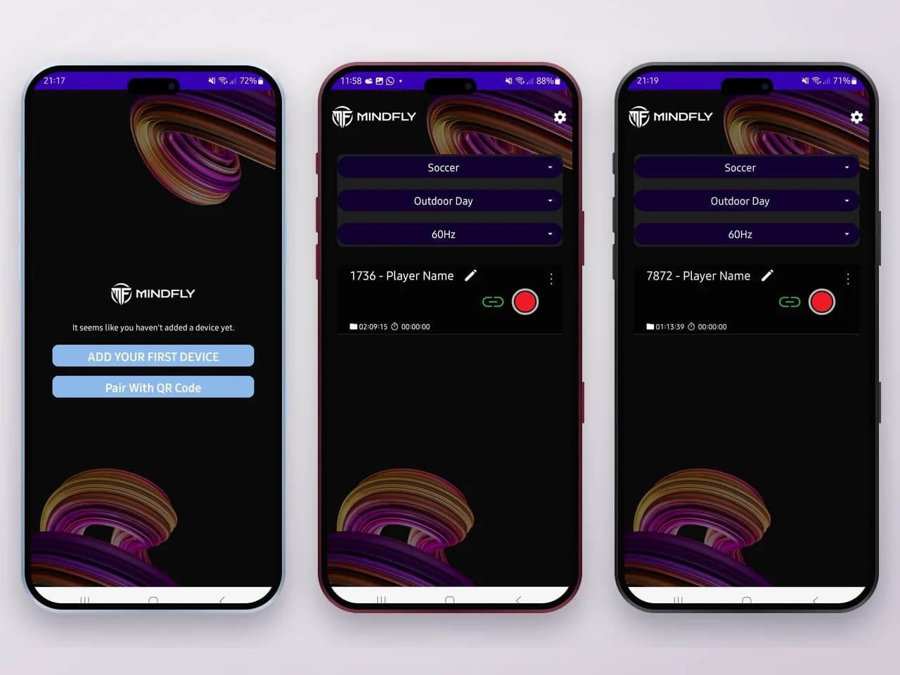 MindFly: אפליקציית השליטה במצלמות, הקלטה וחיבור מכשיר